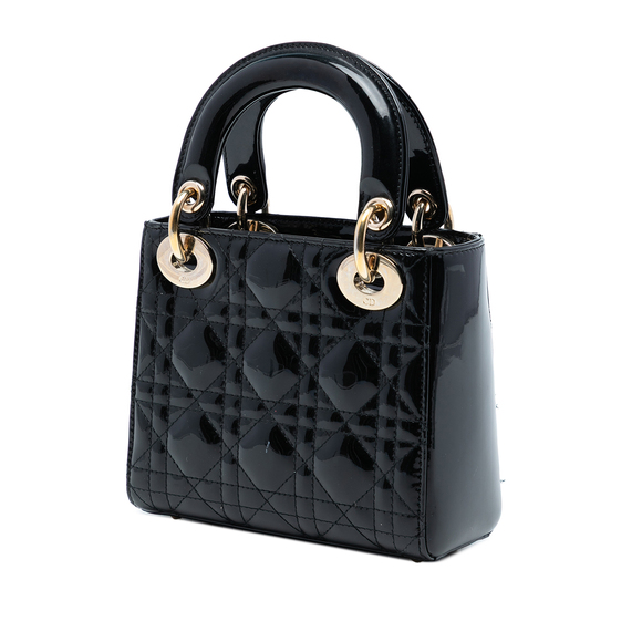 Pre-Loved Dior Mini Patent Cannage Lady Dior - Picture 2 of 7